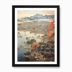 Hachijo Jima In Tokyo, Ukiyo E Drawing 4 Art Print