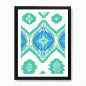 Turquoise And White Art Print