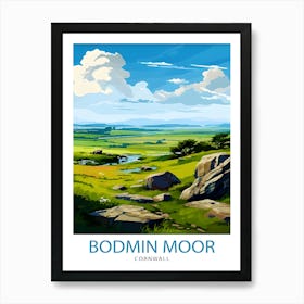 Bodmin Moor Cornwall Print Rugged Landscape Art Wild Moorland Poster Cornwall Nature Wall Decor Southwest England Illustration British Art Print