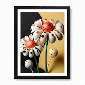 polka Daisy flowers Art Print