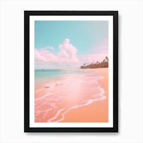 Icacos Beach Puerto Rico Turquoise And Pink Tones 2 Art Print