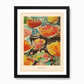 Jelly Beans Candy Sweets Pattern 3 Poster Art Print