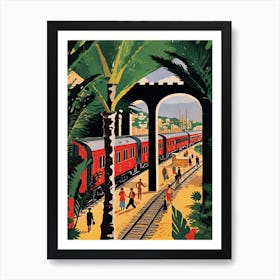 El Ferdan Railway Bridge Egypt Colourful 4 Art Print
