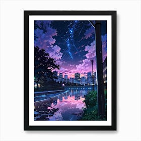 Night Sky Anime aesthetic 60 Art Print