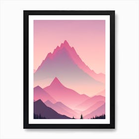 Misty Mountains Vertical Background In Pink Tone 81 Art Print