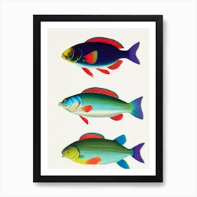 Parrotfish Vintage Poster Art Print