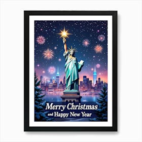 Merry Christmas And Happy New Year 8 Art Print