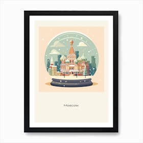 Moscow Russia 3 Snowglobe Poster Art Print