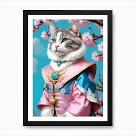 Chinese Cat 3 Art Print