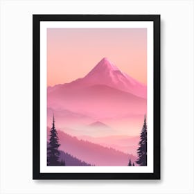 Misty Mountains Vertical Background In Pink Tone 64 Art Print