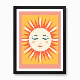 Cute Pastel Sun Digital Illustration   1 Art Print