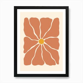 Abstract Flower 01 - Terracotta Art Print