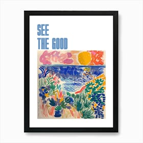 See The Good Poster Seaside Doodle Matisse Style 2 Art Print