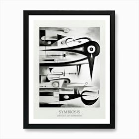 Symbiosis Abstract Black And White 3 Poster Art Print