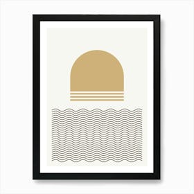 Boho Sun Waves Flat Abstract Design Scandi Decor B Art Print