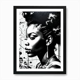 Vintage Graffiti Mural Of Beautiful Black Woman 52 Art Print