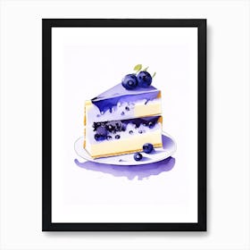 Blueberry Cheesecake Bars Dessert Retro Minimal 1 Flower Art Print