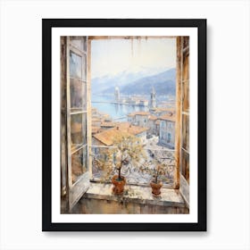 Winter Cityscape Lake Como Italy 5 Art Print