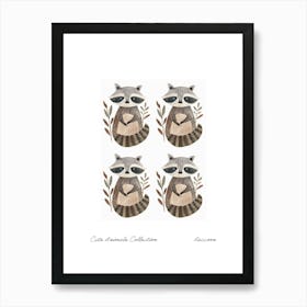 Cute Animals Collection Raccoon 4 Art Print