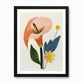 Painted Florals Calla Lily 3 Poster