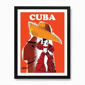 Cuba, Dancing Under The Big Hat Art Print