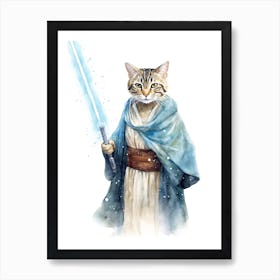 Egyptian Mau Cat As A Jedi 3 Art Print