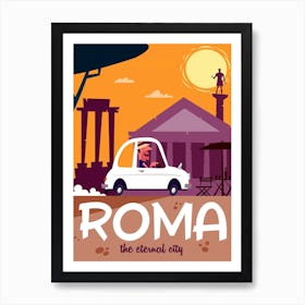Roma Poster Orange Art Print