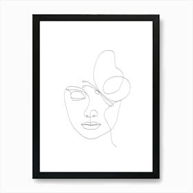 Portrait Of A Woman.Scandinavian wall art 3 Art Print