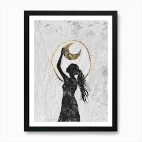 Moon And Star Canvas Print Art Print