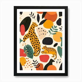 Leopards And Leaves Affiche