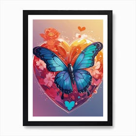 Butterfly Heart Art Print