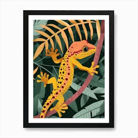 Lizard Modern Gecko Illustration 6 Art Print