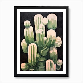 Modern Abstract Cactus Painting Mammillaria Cactus 2 Art Print