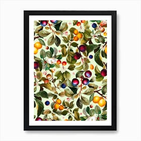 Vintage Fruit Pattern 21 Art Print