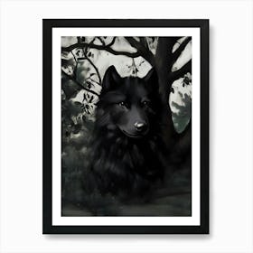 Black Wolf Art Print