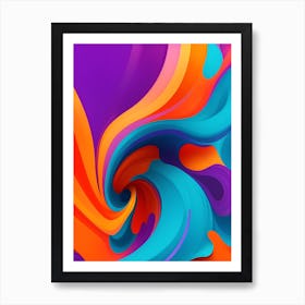 Abstract Colorful Waves Vertical Composition 48 Art Print