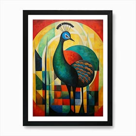 Peacock Abstract Pop Art 8 Art Print