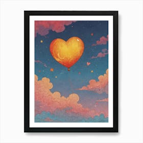 Heart Balloon In The Sky Art Print