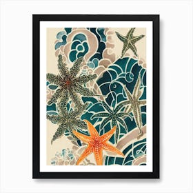 Sea Star Vintage Graphic Watercolour Art Print