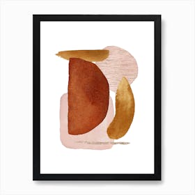 Watercolor Shapes In Red 4 Art Print