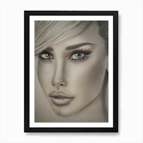 Woman With Long Blonde Hair Art Print