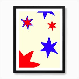 Red White And Blue Stars Art Print