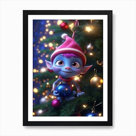 Alien Christmas Ornament 6 Art Print