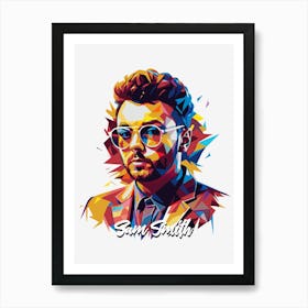 Sam Smith 03 Portrait Music Icon WPAP Pop Art Style Art Print