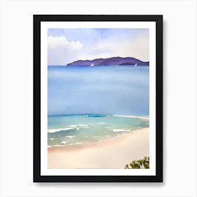 The Baths Beach, British Virgin Islands Watercolour Poster