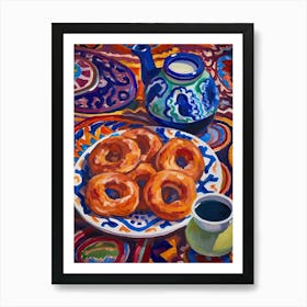 Cinnamon Sugar Donuts Painting 4 Art Print