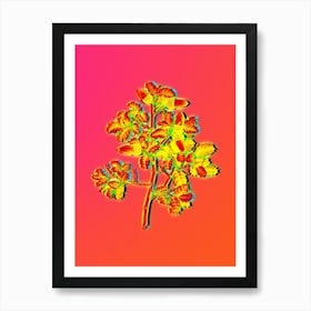 Neon Kermes Oak Botanical in Hot Pink and Electric Blue n.0373 Art Print