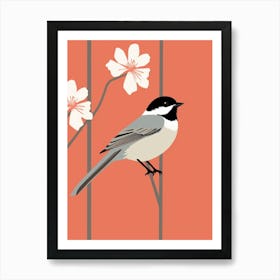 Minimalist Carolina Chickadee 3 Illustration Art Print