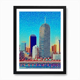 Dallas, City Us  Pointillism Art Print