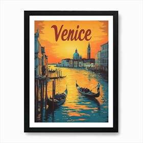 Aihrgdesign A Retro Travel Poster For Venice 3 Art Print